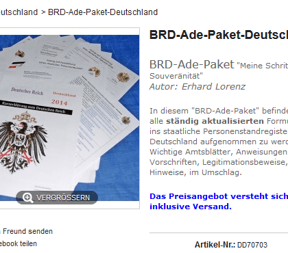 BRD-Ade-Paket aus dem Wirtschaftsgebiet Deutsch