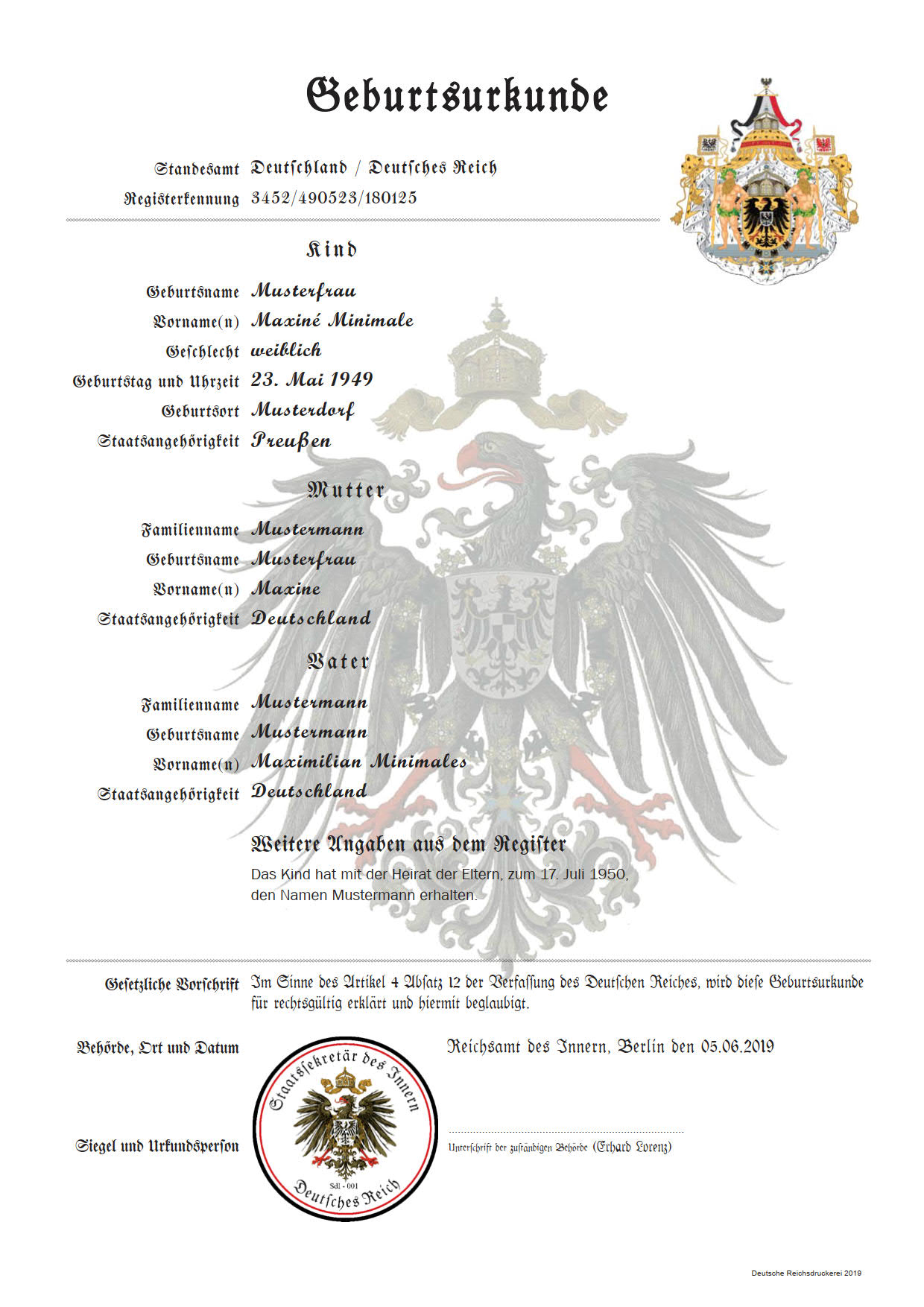 Geburtsurkunde (staatlich)