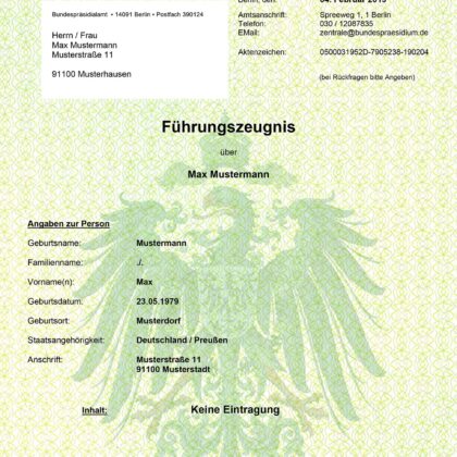 Führungszeugnis