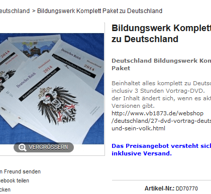 Bildungswerk Komplettpaket zu Deutschland und seinem Volk